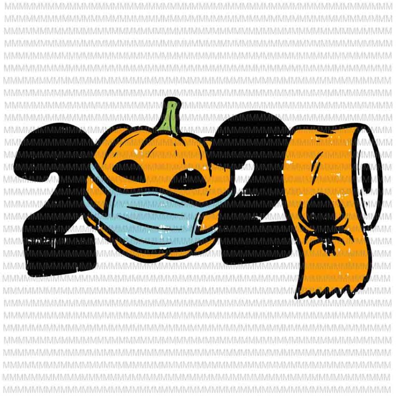 2020 Pumpkin In Mask Toilet Paper Halloween Quarantine svg, funny halloween svg, halloween svg