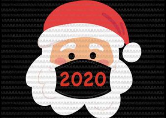 Santa Wearing Mask svg, santa claus mask svg, funny santa claus 2020 svg, chrismats svg, Quarantine Christmas 2020 svg for Cricut Silhouette t shirt template vector