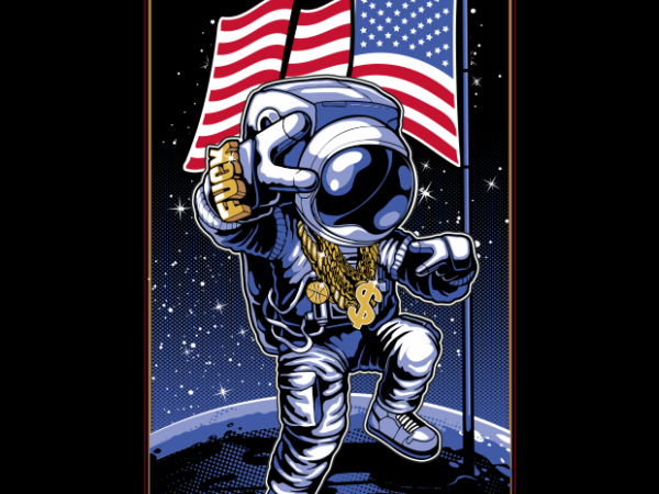 Astronaut dancing t shirt vector