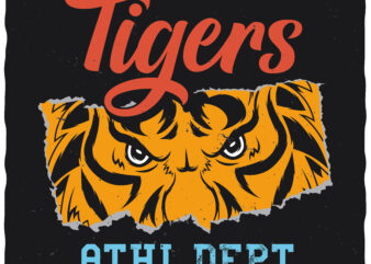 Tigers. Editable t-shirt design.