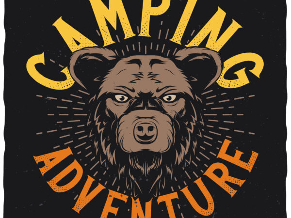 Camping adventure. editable t-shirt design.