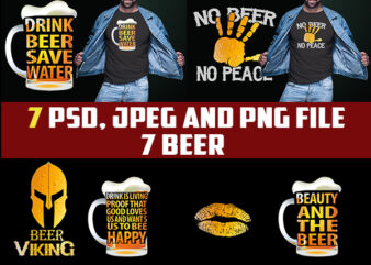 7 BEER bundle exclusive edition tshirt designs psd png and jpeg