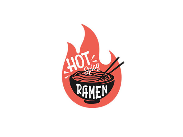 Hot spicy ramen vector tshirt design