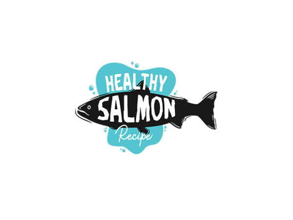 Healthy salmon recipe vector tshirt design
