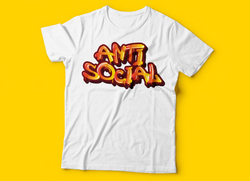 antisocial tshirt design | intoverts tshirt design | graffiti tshirt design