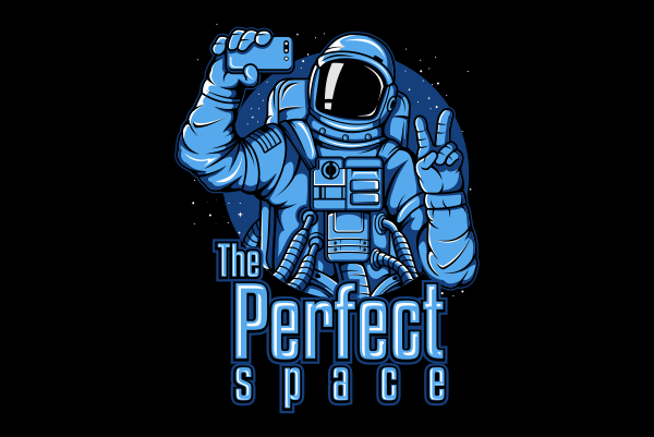 Astronaut selfie t shirt vector