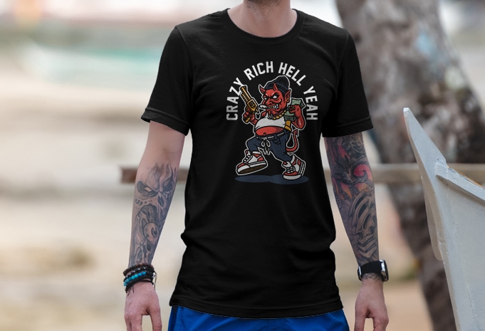 Crazy Rich vector t-shirt design
