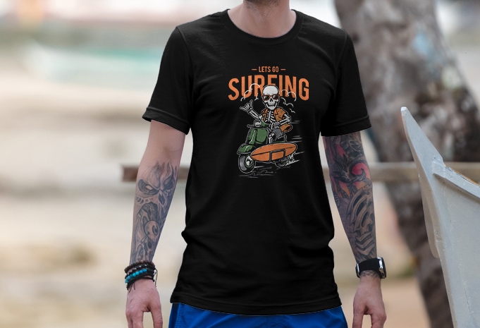 Lets Go Surfing vector t-shirt design