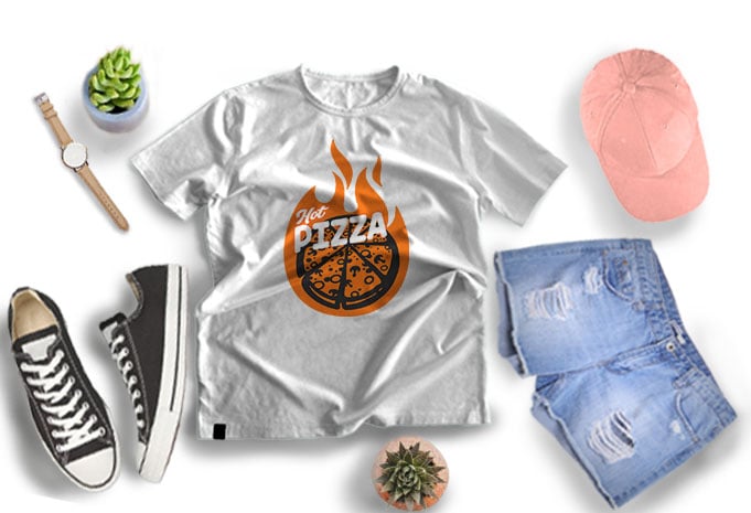 Hot Pizza vector t-shirt design