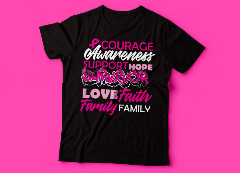cancer awareness six tshirt design bundle | fight cancer | beat cancer | f*uck cancer | cancer survivour