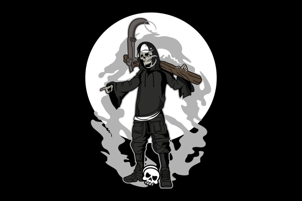 Grim reaper t shirt design template