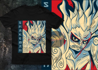 #6 Anime Series Gear 4 Luffy Snake man Tshirt design