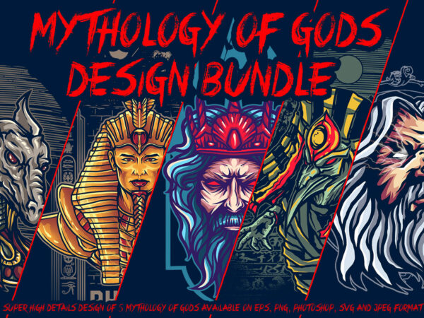 Mythology of gods design bundle