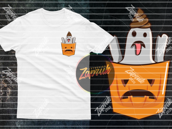 Pocket 2020 is boo sheet illustration png tshirt design