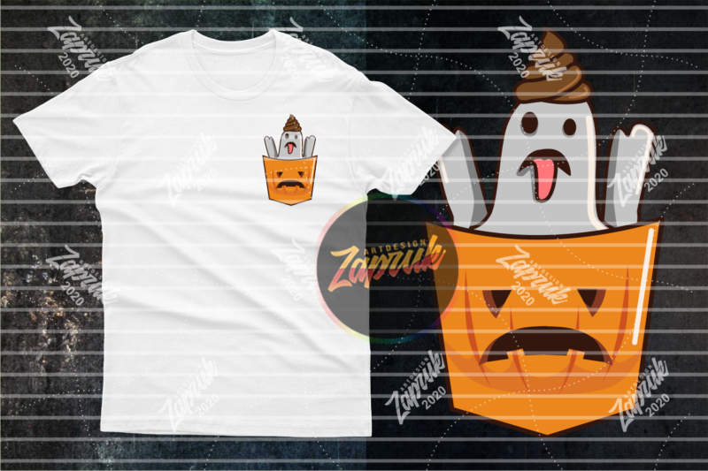 Pocket 2020 is Boo sheet illustration PNG tshirt design