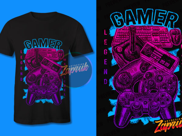 Gamer legend max level design tshirt Gamer legend max level design tshirt