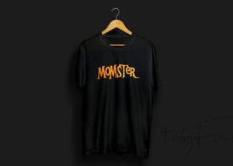 Momster | Halloween theme t shirt design ready to print and editable files
