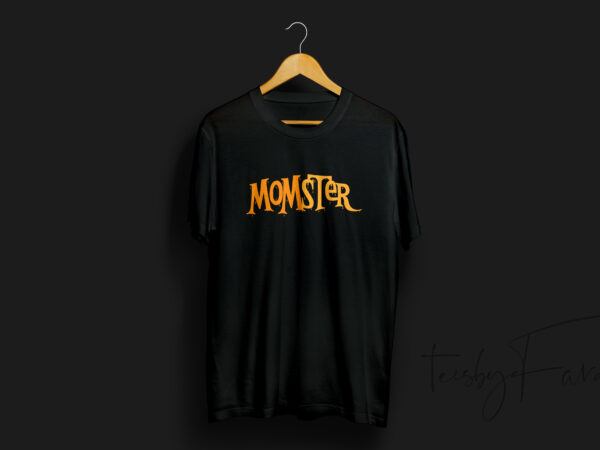 Momster | halloween theme t shirt design ready to print and editable files