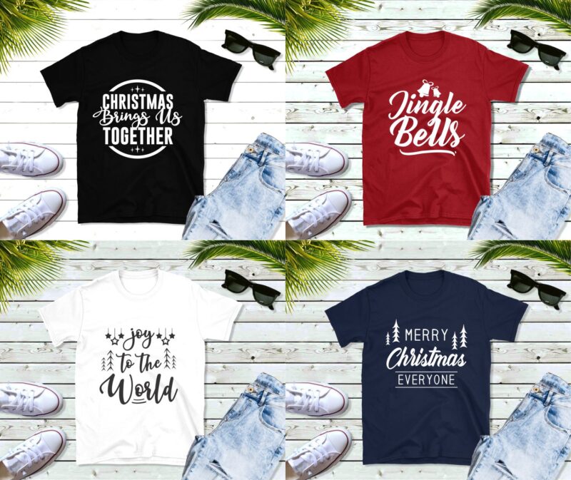 Christmas quotes sayings t-shirt design bundle vector. Handwriting religion and spiritual theme t shirts designs pack collection