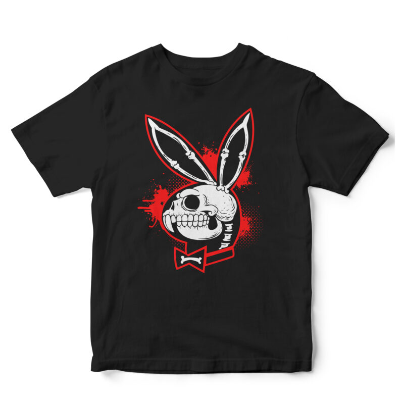 playskull, funny playboy with skull, halloween tshirt design