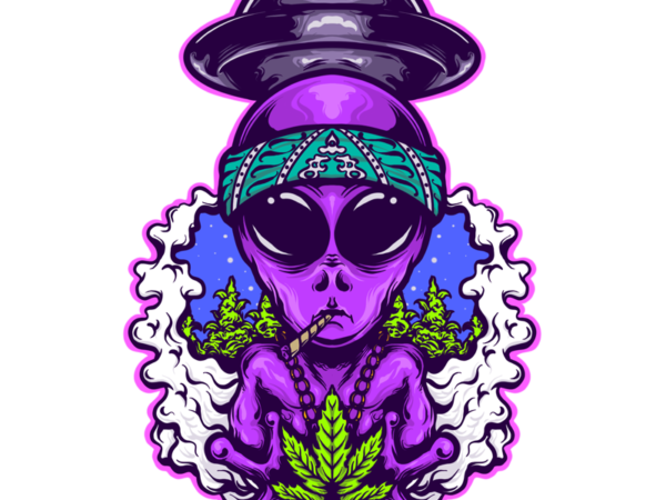 Alien gangsta t shirt vector