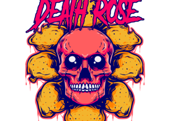 death rose t shirt vector illustration