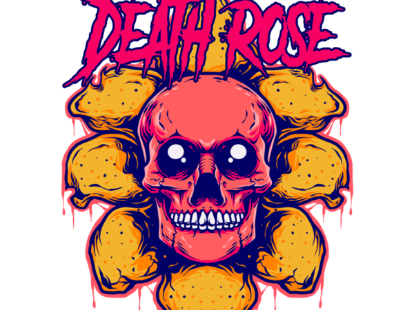 Death rose t shirt vector illustration