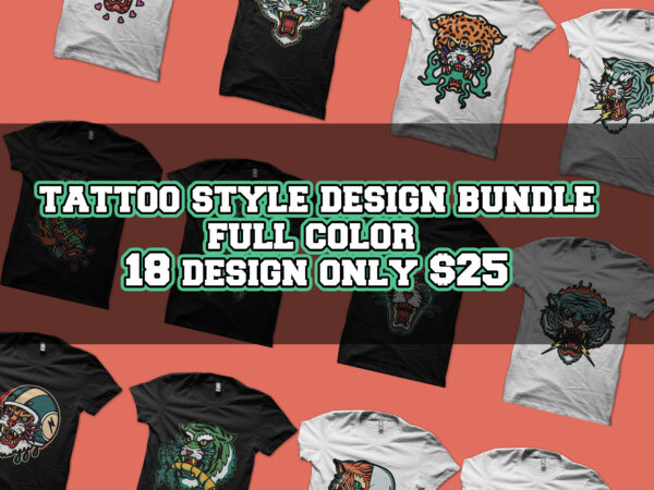 Tattoo style design bundle tshirt design