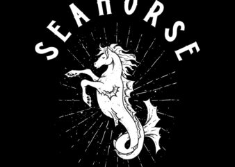 sea horse t shirt template vector