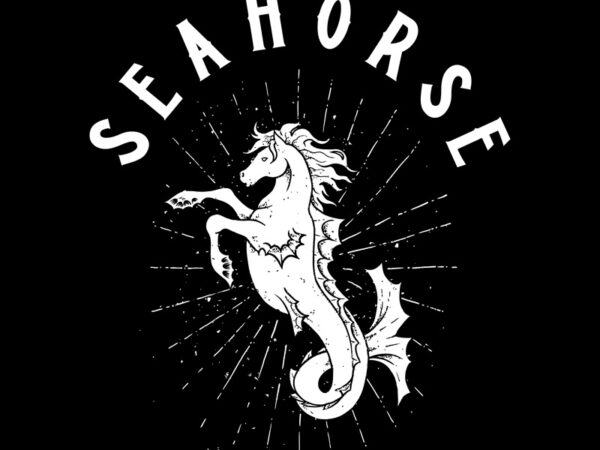 Sea horse t shirt template vector
