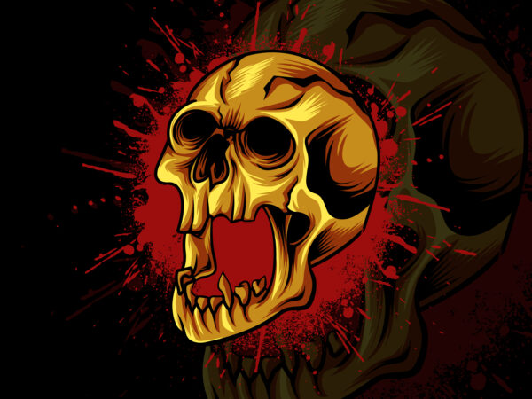 Skull head t shirt template vector