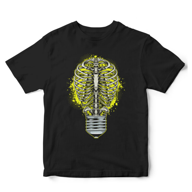 skull lamp, halloween tshirt design