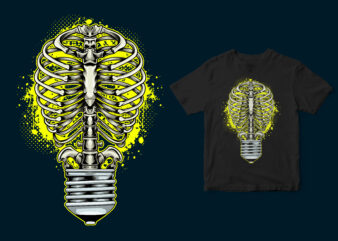 skull lamp, halloween tshirt design