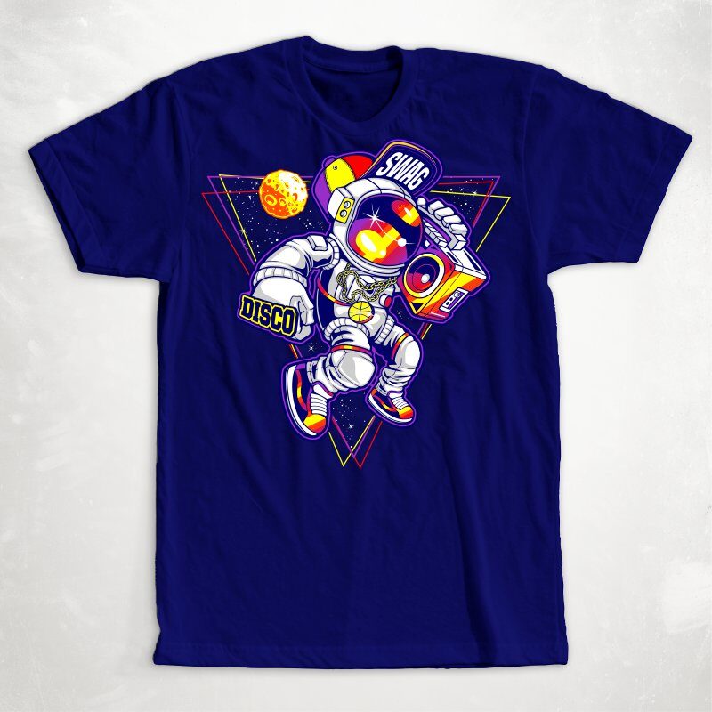 t-shirt vector Astronaut T-shirt Designs Bundle Part 5