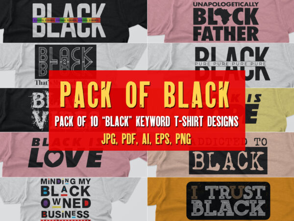 Black keyword t shirt designs | vector art with source files