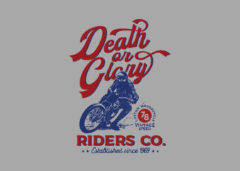 death or glory t shirt vector illustration