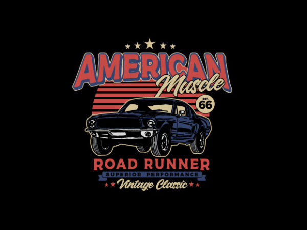 American muscle t shirt vector