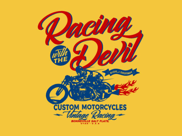Racing with the devil t shirt design online