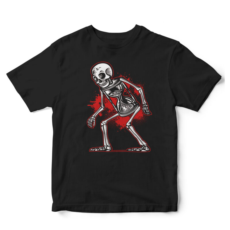 sanstime skeleton, halloween design tshirt