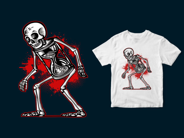 Sanstime skeleton, halloween design tshirt
