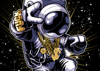Astronaut Hip Hop t shirt vector