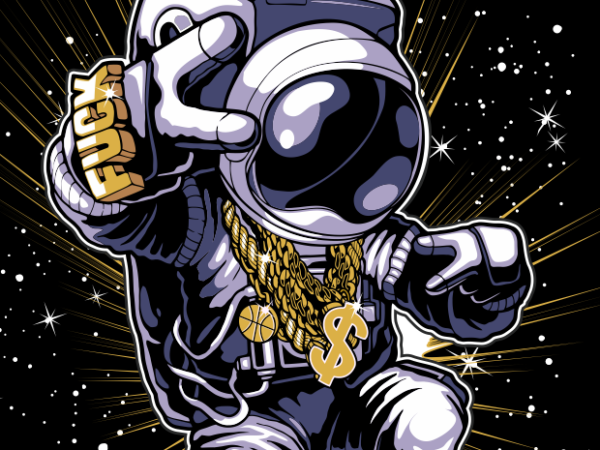 Astronaut hip hop t shirt vector