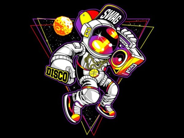 Astronaut dance t shirt vector