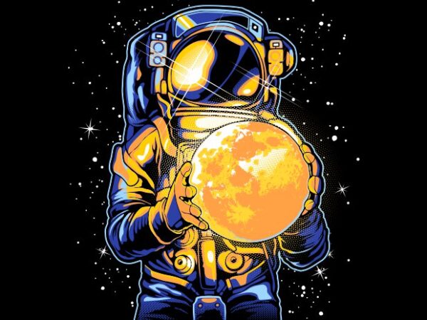 Astronaut and moon t shirt vector