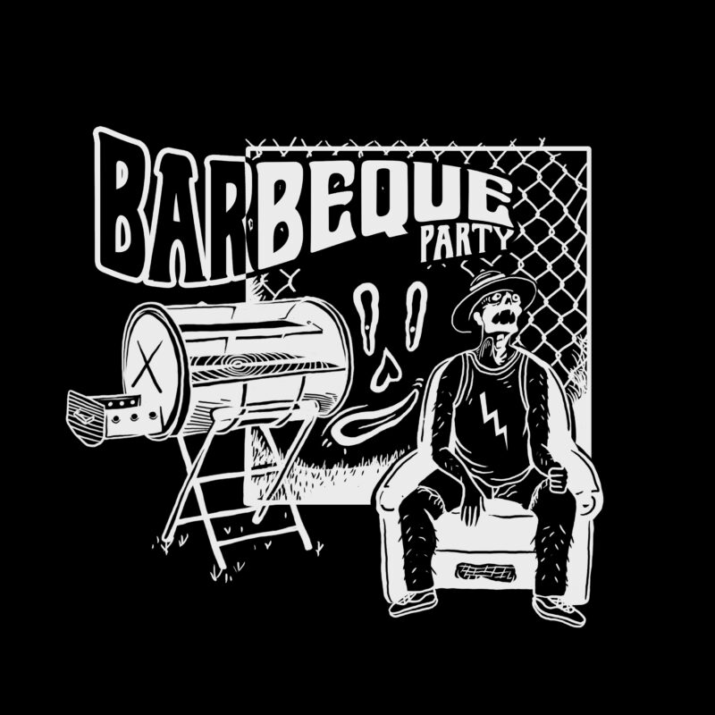 black and white artwork barbeque for sale