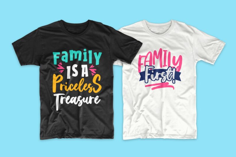 Family t-shirt design quotes bundle, Motivational inspirational t shirt designs bundles. Family svg bundle vector pack. Family typography.