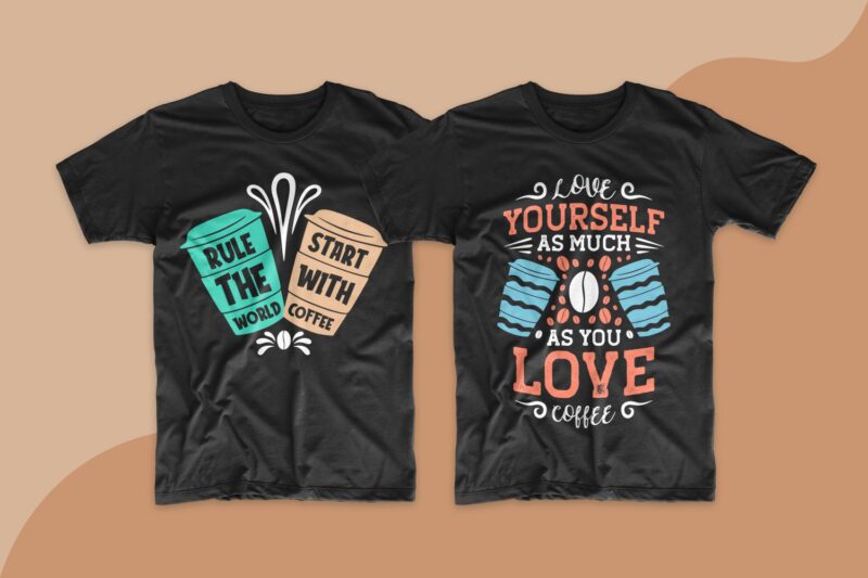 Coffee quotes saying t shirt design bundle. Motivational inspirational ...