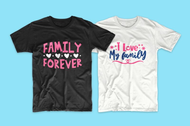 Family t-shirt design quotes bundle, Motivational inspirational t shirt designs bundles. Family svg bundle vector pack. Family typography.