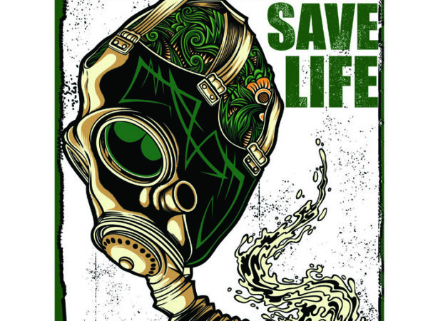 Save nature save life t shirt template vector