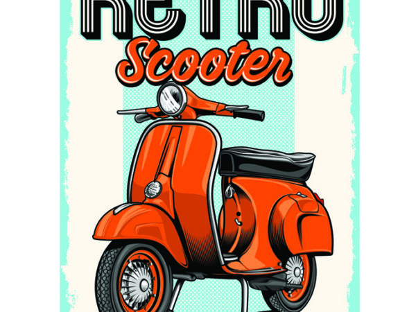 Retro scooter t shirt design online